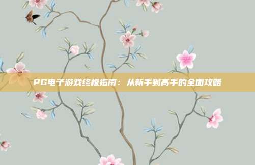 PG电子游戏终极指南:从新手到高手的全面攻略