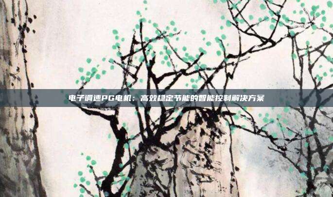 电子调速PG电机:高效稳定节能的智能控制解决方案