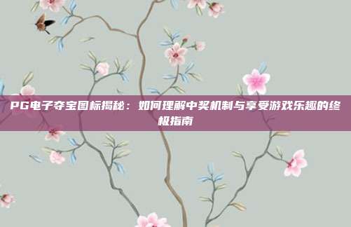 PG电子夺宝图标揭秘：如何理解中奖机制与享受游戏乐趣的终极指南