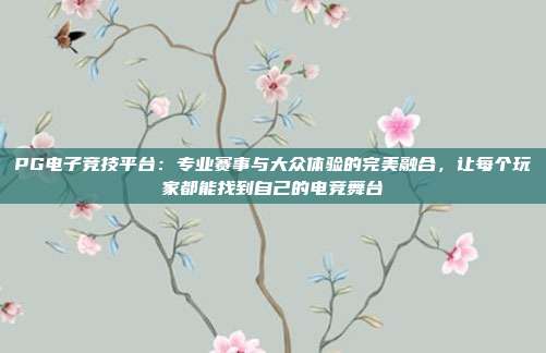 PG电子竞技平台：专业赛事与大众体验的完美融合，让每个玩家都能找到自己的电竞舞台