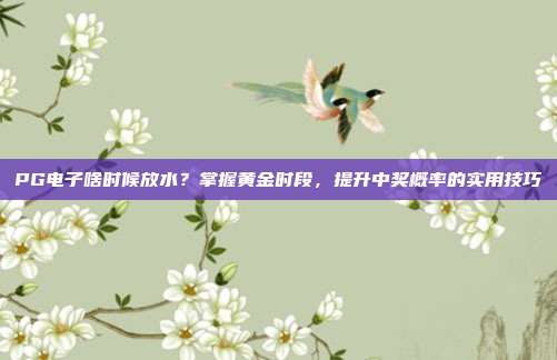 PG电子啥时候放水?掌握黄金时段,提升中奖概率的实用技巧