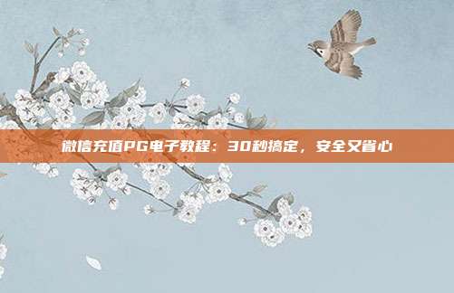 微信充值PG电子教程：30秒搞定，安全又省心