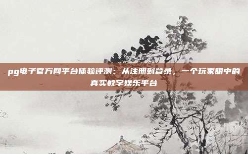 pg电子官方网平台体验评测：从注册到登录，一个玩家眼中的真实数字娱乐平台
