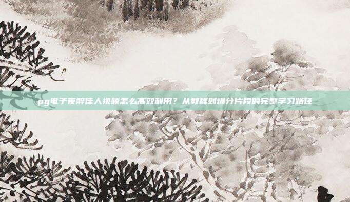 pg电子夜醉佳人视频怎么高效利用？从教程到爆分片段的完整学习路径