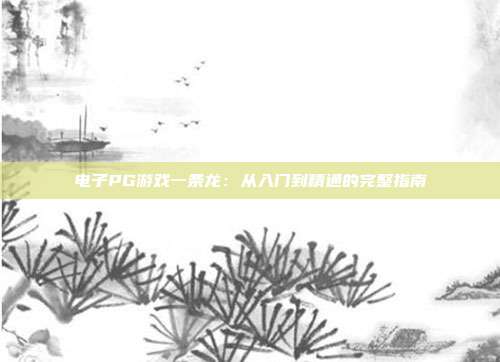 电子PG游戏一条龙:从入门到精通的完整指南