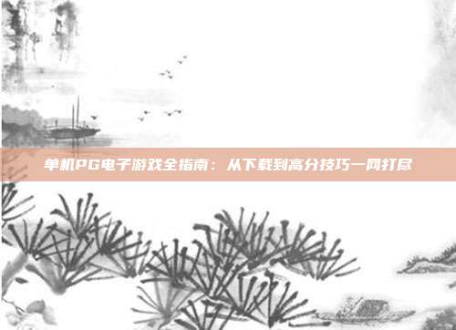 单机PG电子游戏全指南:从下载到高分技巧一网打尽