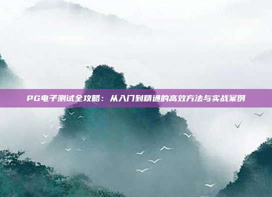 PG电子测试全攻略：从入门到精通的高效方法与实战案例